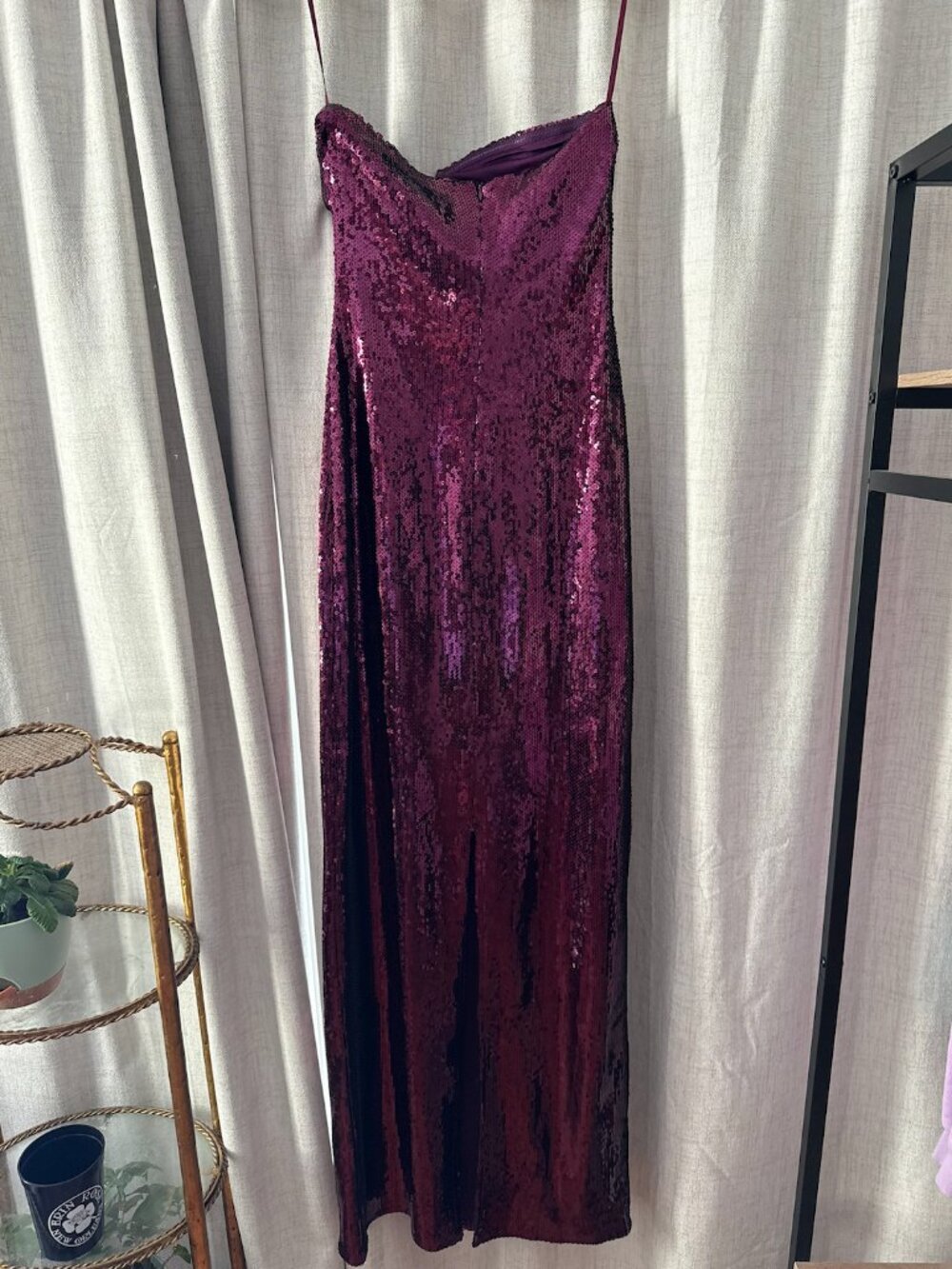 Meshki Winston Strapless Sequin Maxi Dress Plum Size S NWT - Picture 4 of 6